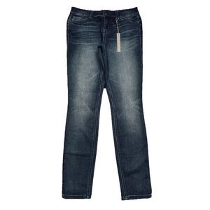 Level 99 Mid Rise Liza Skinny Joga Jeans 26 (28x30) Blue Distress Stretch Womens